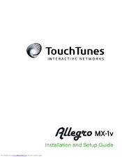 Touchtunes Allegro MX-1v Manuals