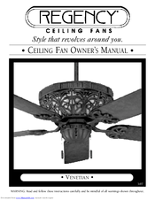 Regency Ceiling Fans Venetian Manuals