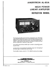 Ameritron AL-80A Manuals