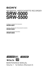 sony srw 5000 manual Sony srw-5000 srw-5500 hd dvr operation manual hdcam sr 1st.