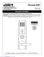 Corbin Russwin ML20800 TCAC2 Series Manuals
