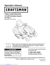 Craftsman T1400 Manuals