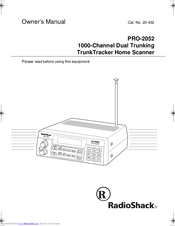 Radio Shack PRO-2052 Manuals