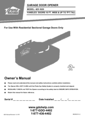 Xtreme Garage 425 1620 Manuals