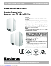 Buderus Logamax plus GB142-60 Manuals