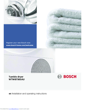 Bosch Wtw87565au Installation And Operating Instructions Manual