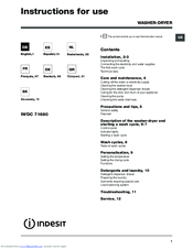Indesit Iwdc 71680 Manuals