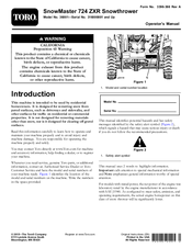 Toro SnowMaster 824 QXE Manuals