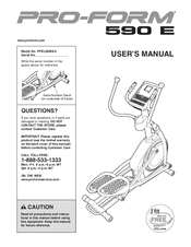 Proform 590e Elliptical Manuals