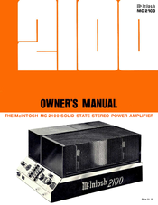 Mcintosh MC 2100 Manuals Mcintosh MC 2100 Manuals