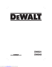 Dewalt DW840 Manuals