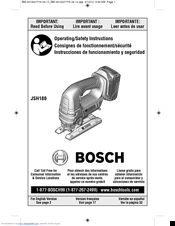 Bosch Jsh180 Manuals