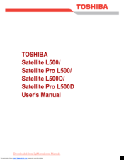 Toshiba Satellite L500 User Manual Pdf Download