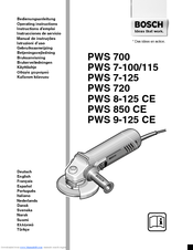 Bosch Pws 7 125 Manuals