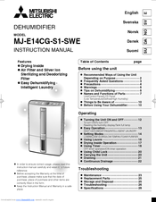 Mitsubishi Dehumidifier Manual