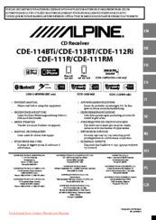 alpine cde 111r инструкция alpine cde 111r инструкция