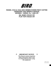 biro 3334 parts manual Model 3334ss-4003 meat saw | biro manufacturing.