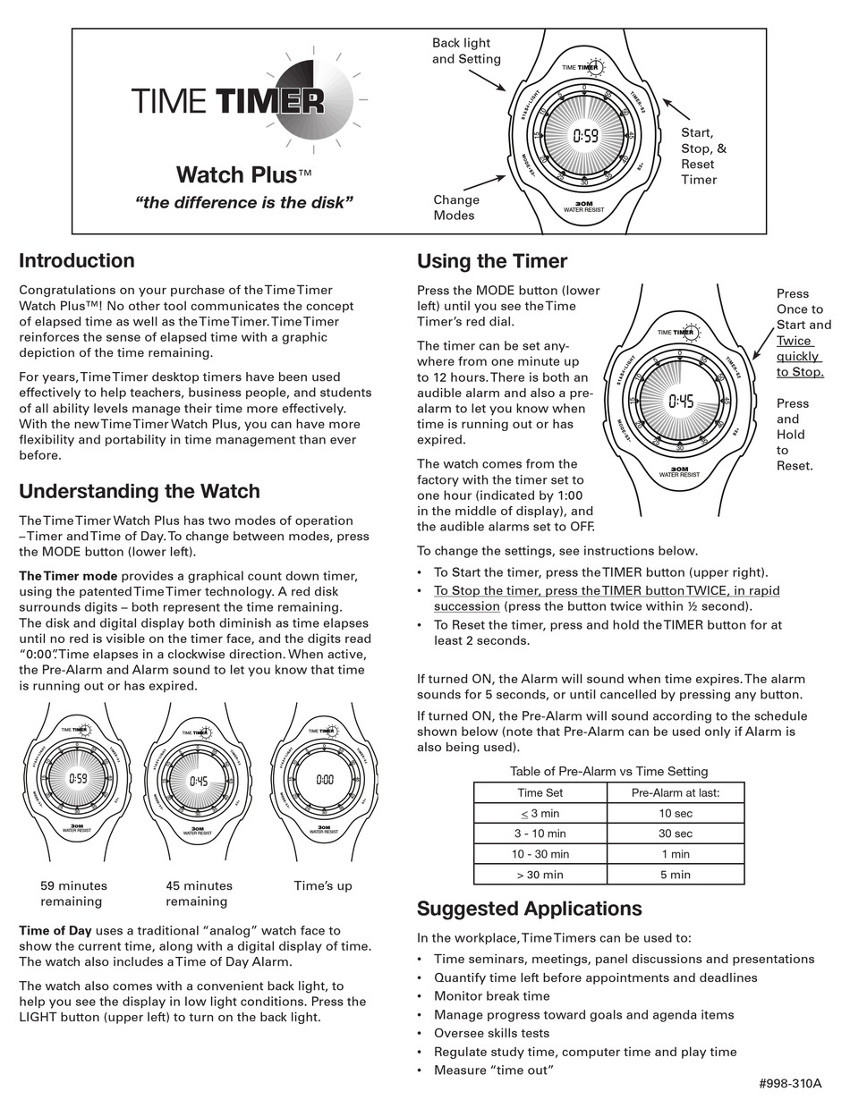 4 button watch instructions hot sale