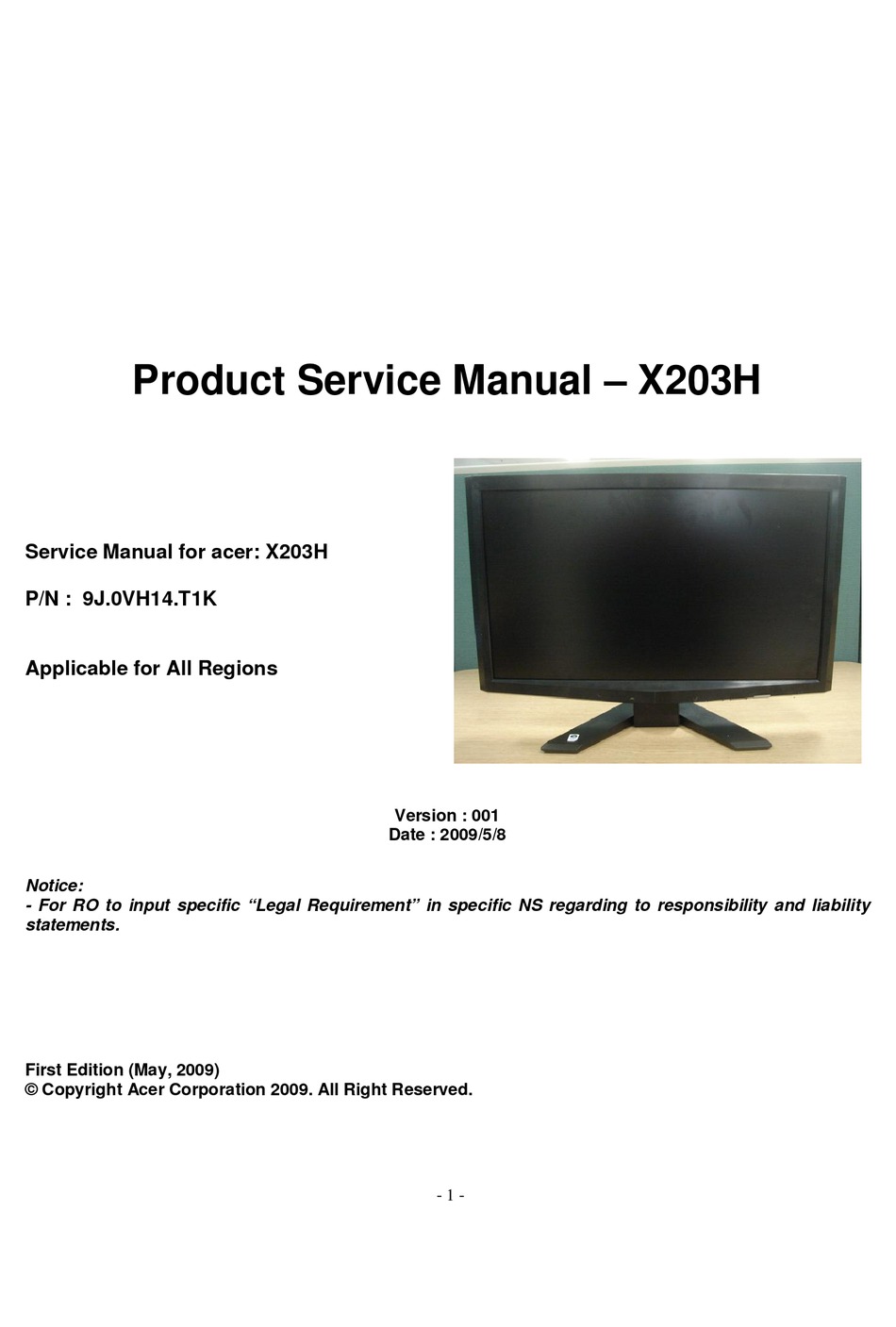 Acer X3h Service Manual Pdf Download Manualslib