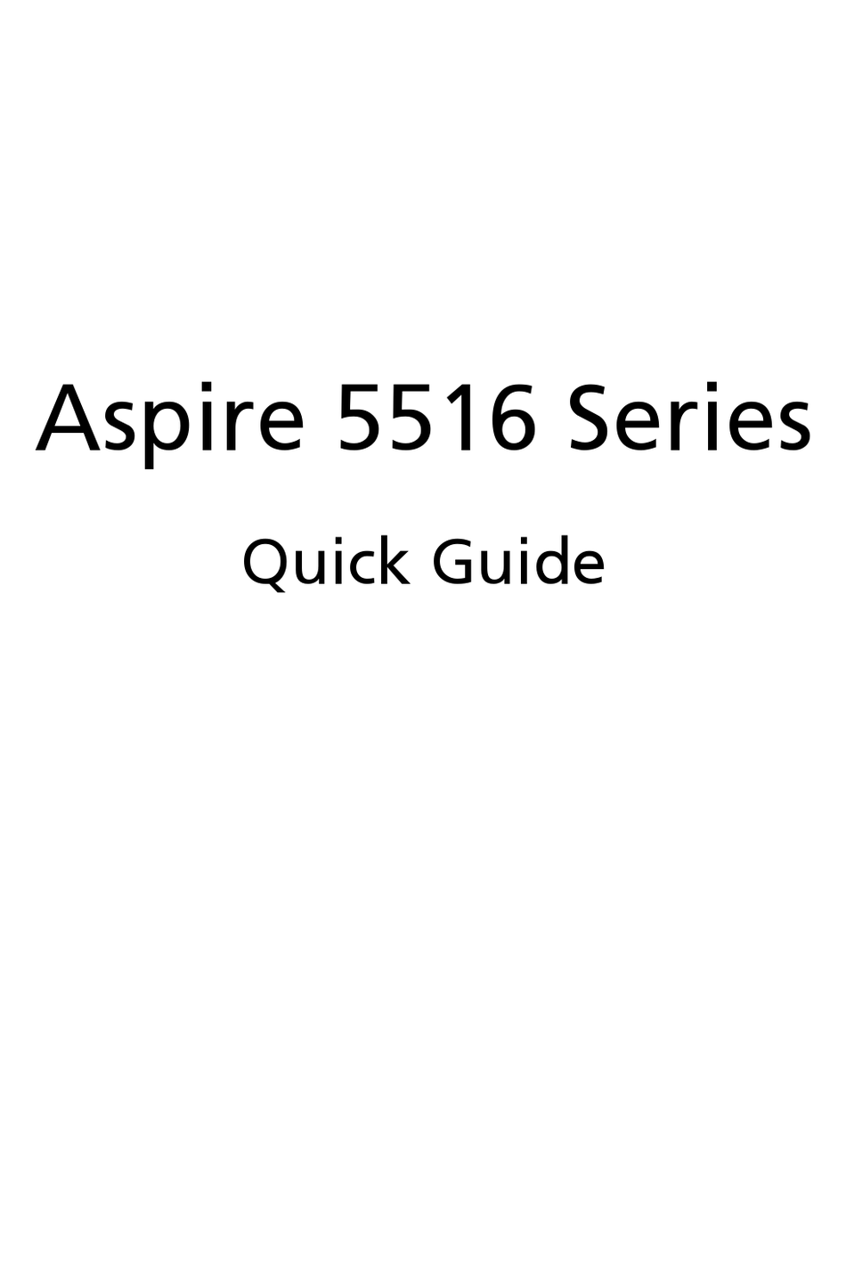 Acer Aspire 5516 Series Quick Manual Pdf Download Manualslib