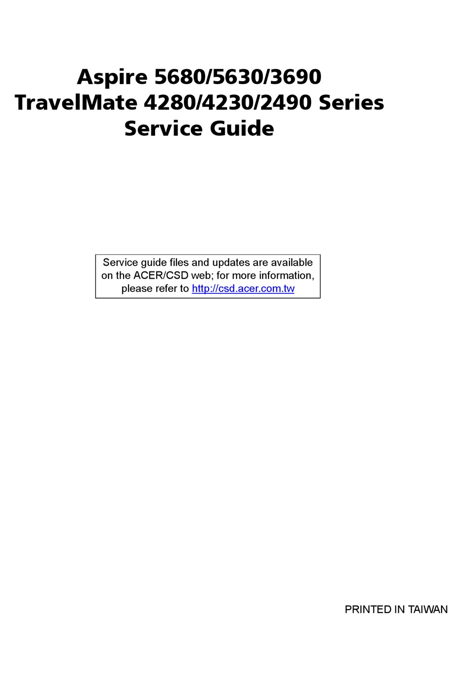 ACER ASPIRE ASPIRE 3690 SERVICE MANUAL Pdf Download | ManualsLib