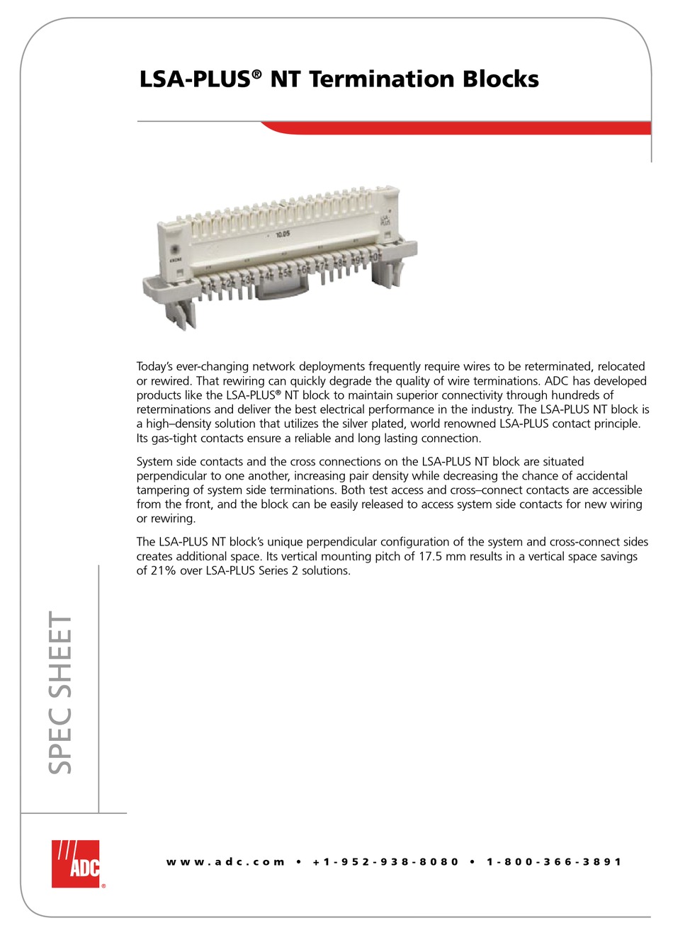 ADC LSAPLUS NT SPECIFICATION SHEET Pdf Download ManualsLib