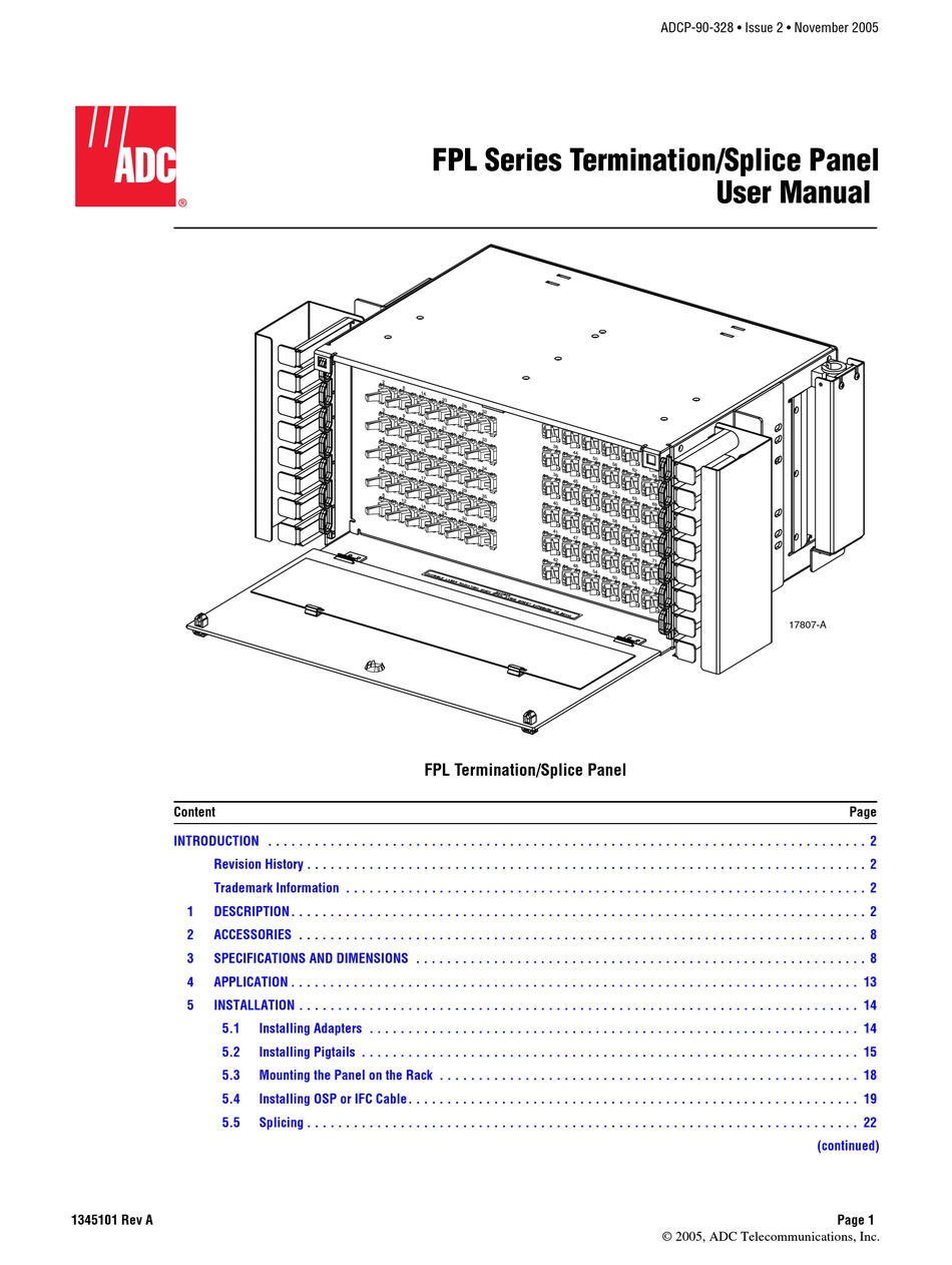 ADC FPL SERIES USER MANUAL Pdf Download | ManualsLib