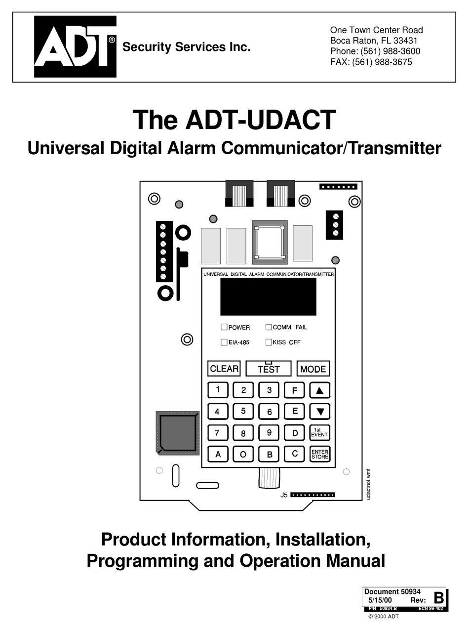 ADT -UDACT PRODUCT INFORMATION Pdf Download | ManualsLib