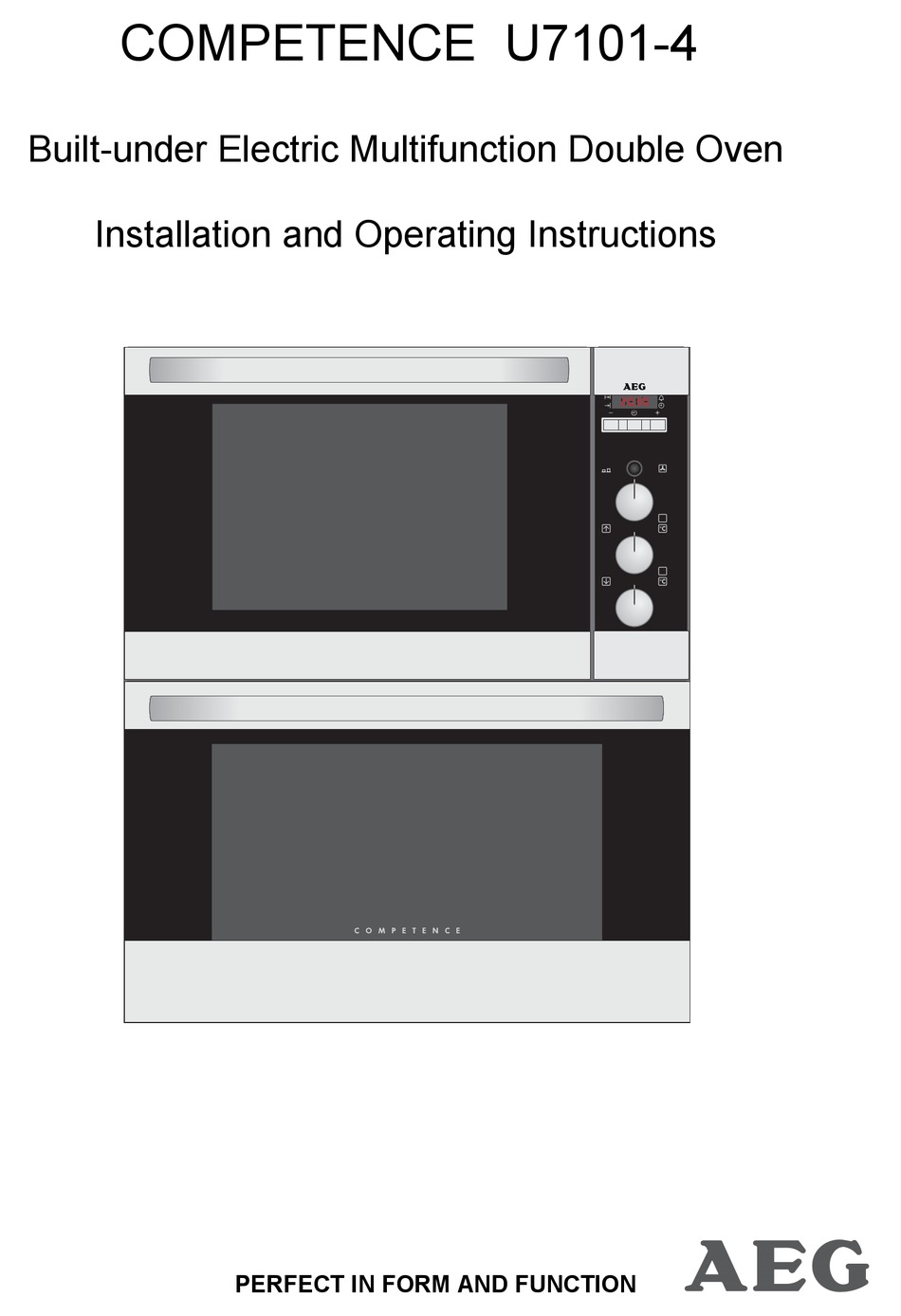 AEG COMPETENCE 311704300 INSTALLATION AND OPERATING INSTRUCTIONS MANUAL ...