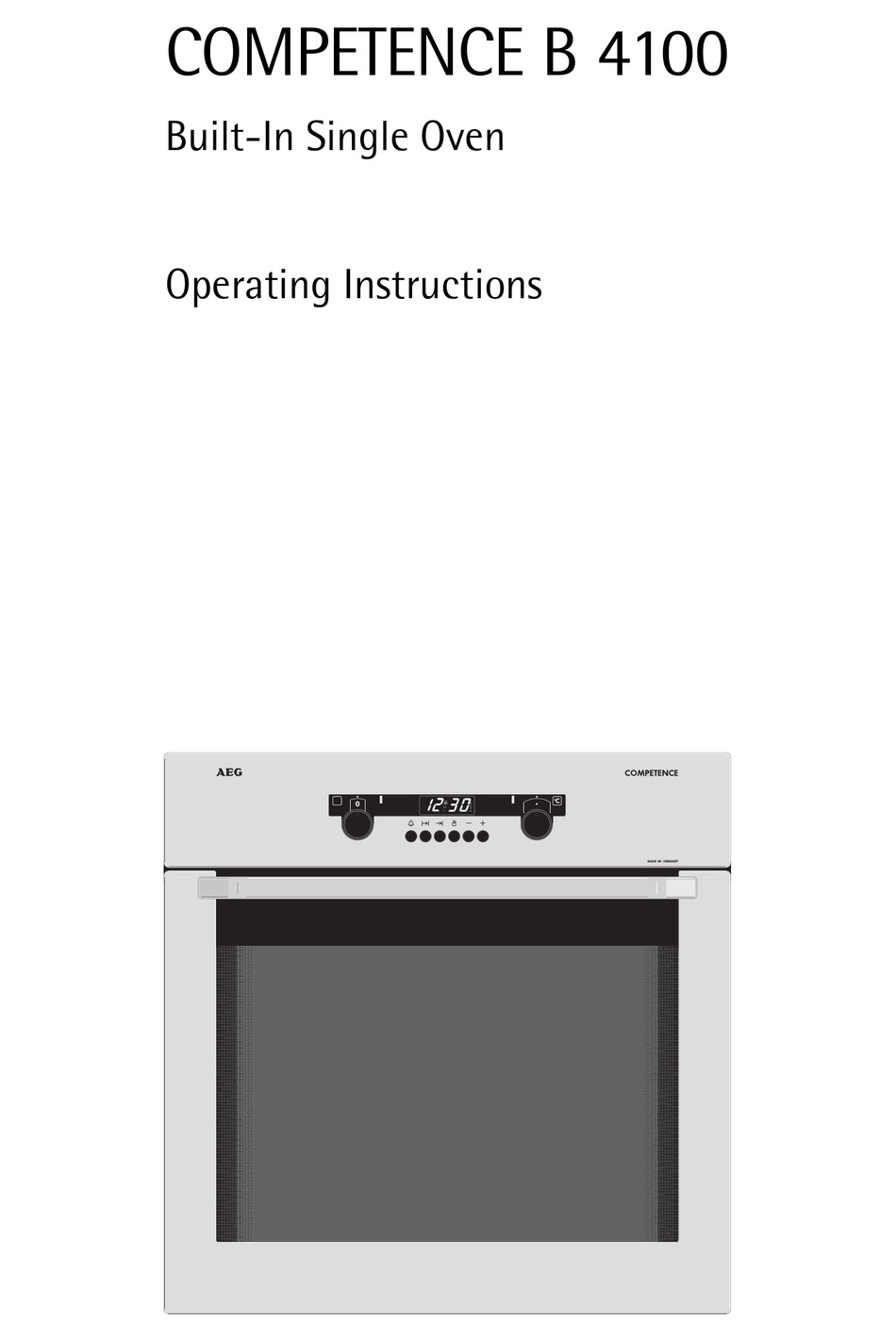 Aeg Competence B 4100 Operating Instructions Manual Pdf Download Manualslib