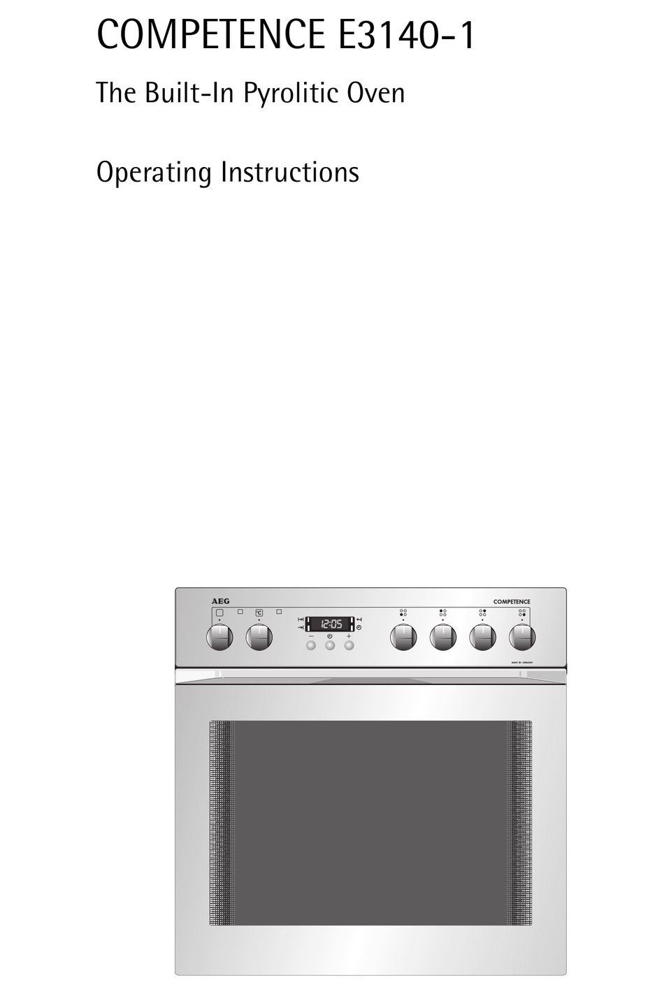 Bedienungsanleitung Aeg Competence Backofen Alte Modelle AEG COMPETENCE E3140-1 OPERATING INSTRUCTIONS MANUAL Pdf Download