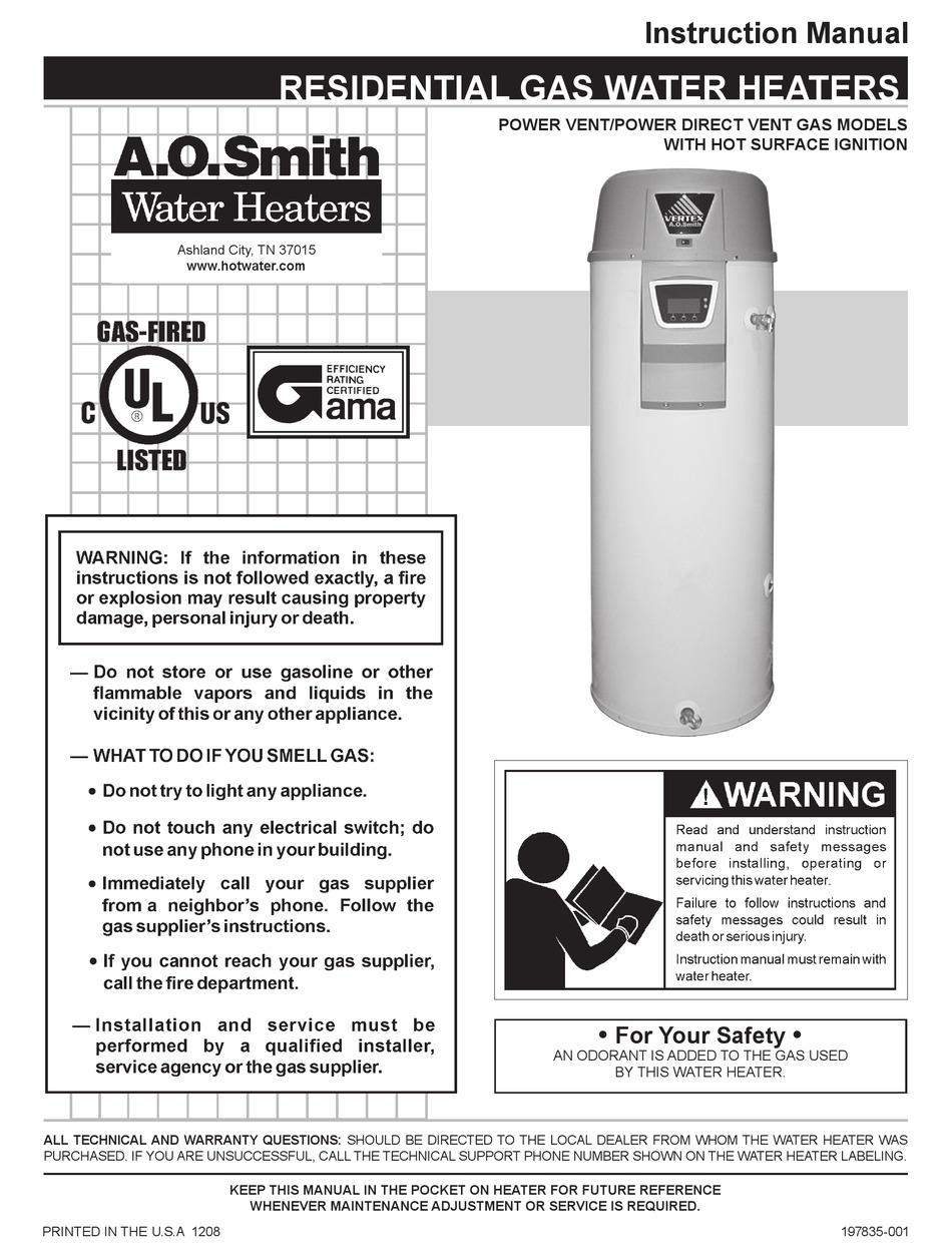 A.o. Smith Cyclone Mxi Service Manual