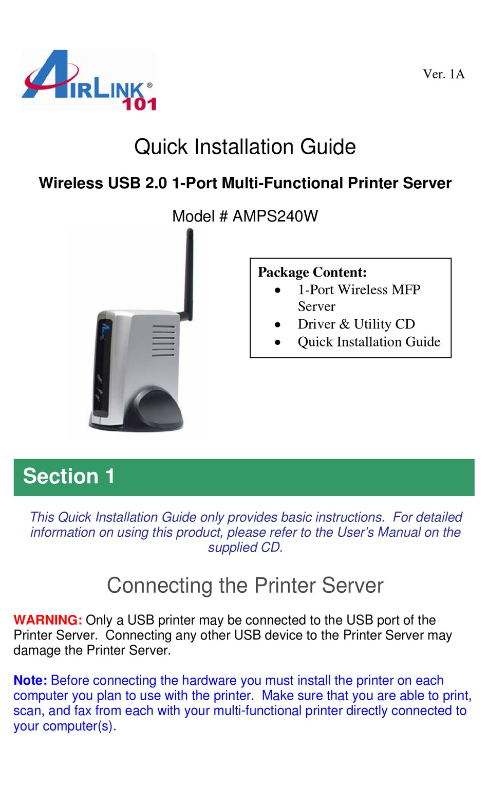 airlink101 wireless printer server amps240w airlink101 wireless printer server amps240w
