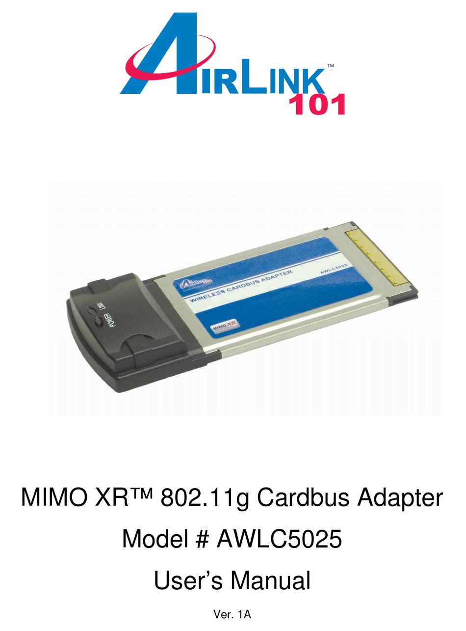 airlink101 wireless cardbus adapter