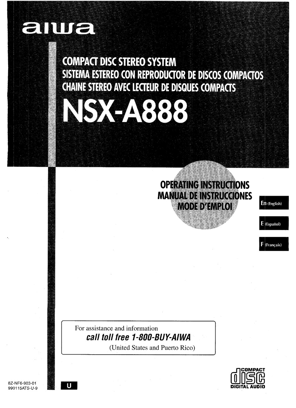 AIWA NSXA888 OPERATING INSTRUCTIONS MANUAL Pdf Download ManualsLib