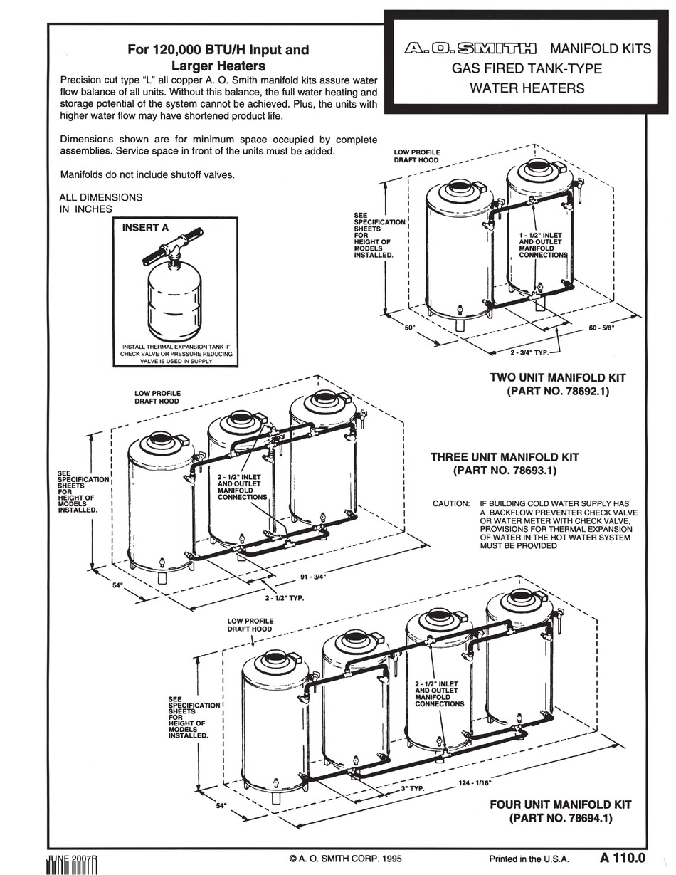 A.O. SMITH GAS FIRED TANKTYPE WATER HEATER PARTS MANUAL Pdf Download