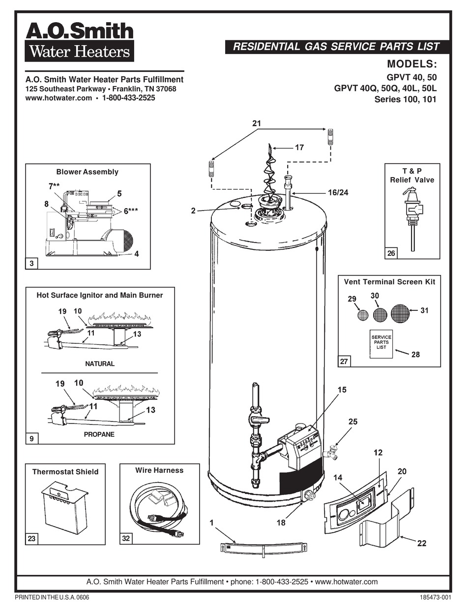 A.O. SMITH GPVT 40 SPECIFICATION SHEET Pdf Download | ManualsLib