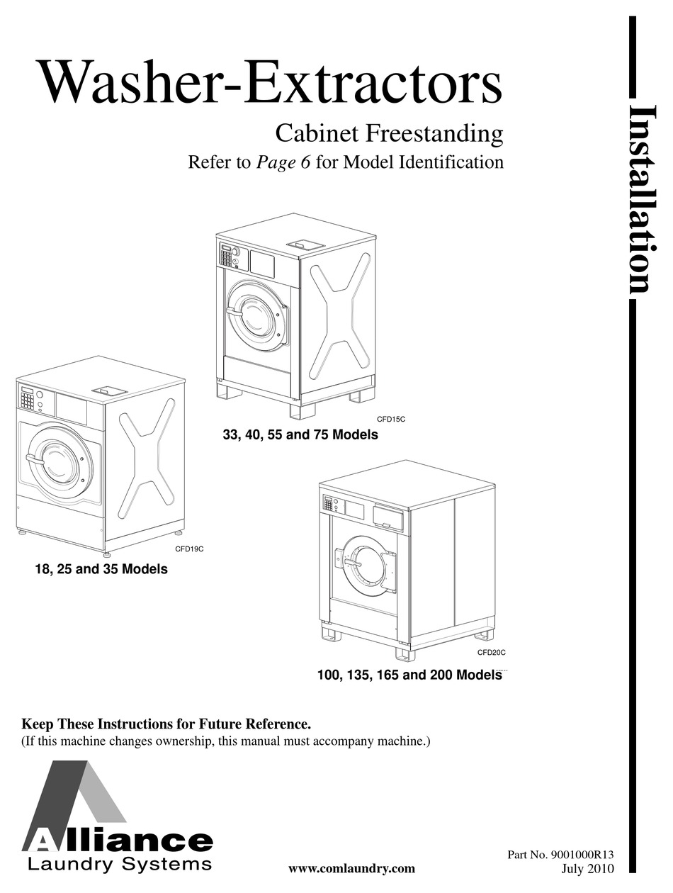 ALLIANCE LAUNDRY SYSTEMS 100 INSTALLATION MANUAL Pdf Download ManualsLib