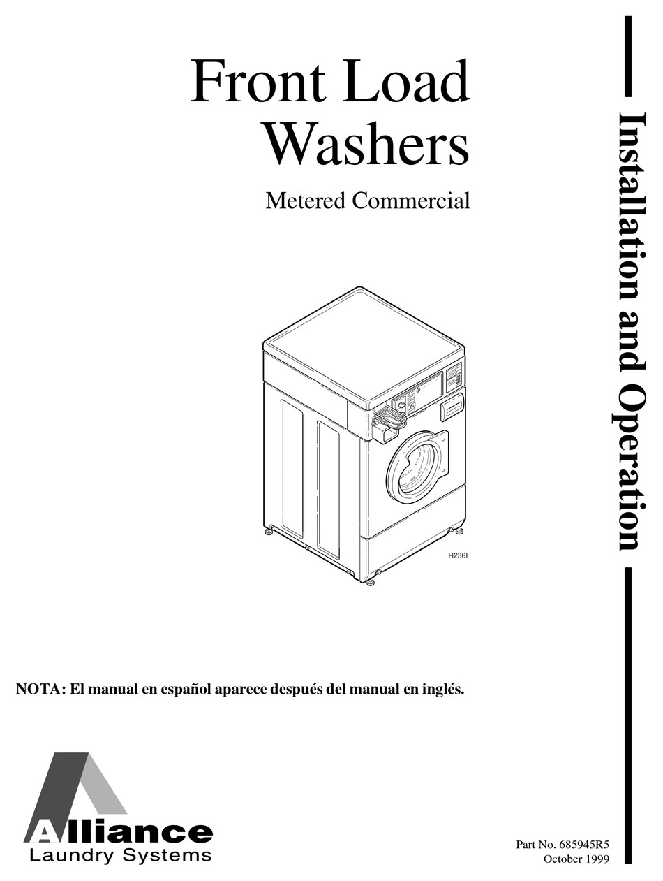 ALLIANCE LAUNDRY SYSTEMS H236I INSTALLATION AND OPERATION MANUAL Pdf