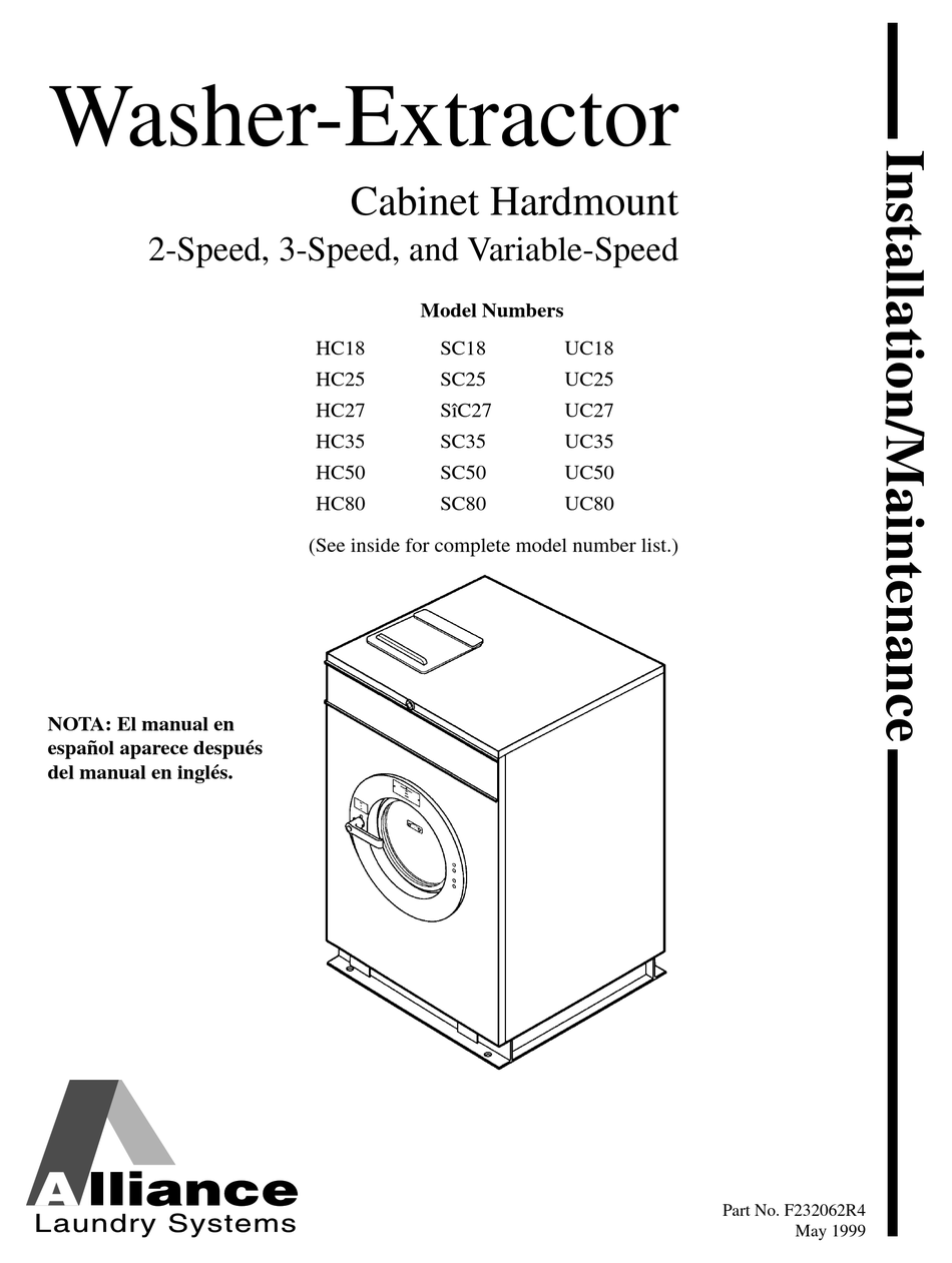 ALLIANCE LAUNDRY SYSTEMS HC18 INSTALLATION & MAINTENANCE Pdf Download ...