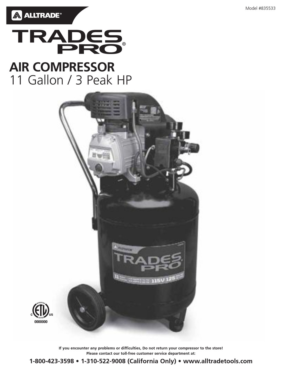 trades pro air compressor 4 gallon