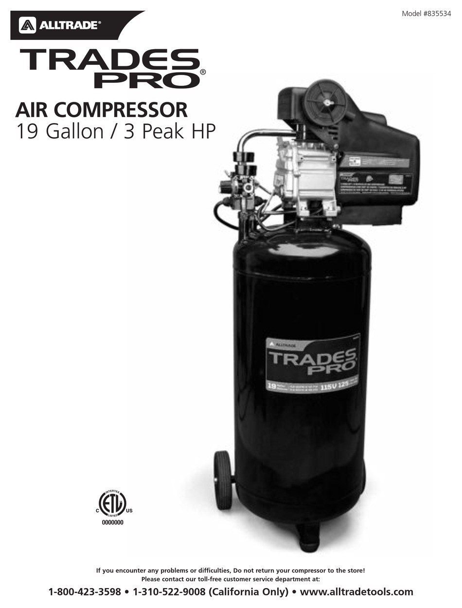 trades pro air compressor 4 gallon parts