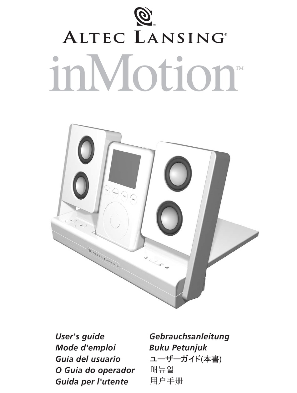 ALTEC LANSING INMOTION PORTABLE SPEAKER DOCKING STATION USER MANUAL Pdf Download ManualsLib