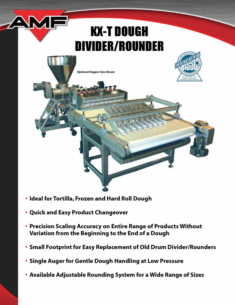 AMF DOUGH DIVIDER/ROUNDER KXT BROCHURE & SPECS Pdf Download ManualsLib