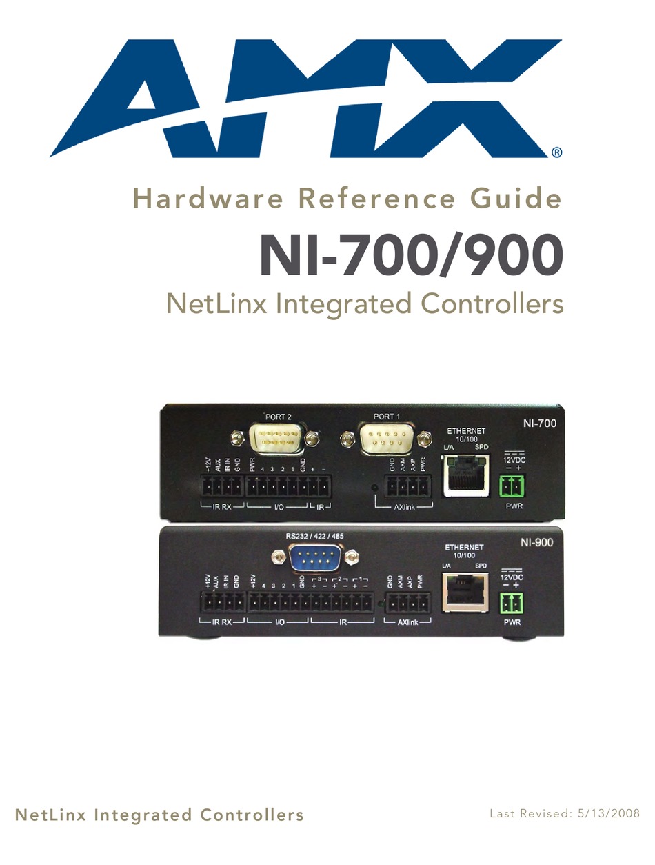 AMX NETLINX INTEGRATED CONTROLLERS NI-700/900 HARDWARE REFERENCE MANUAL