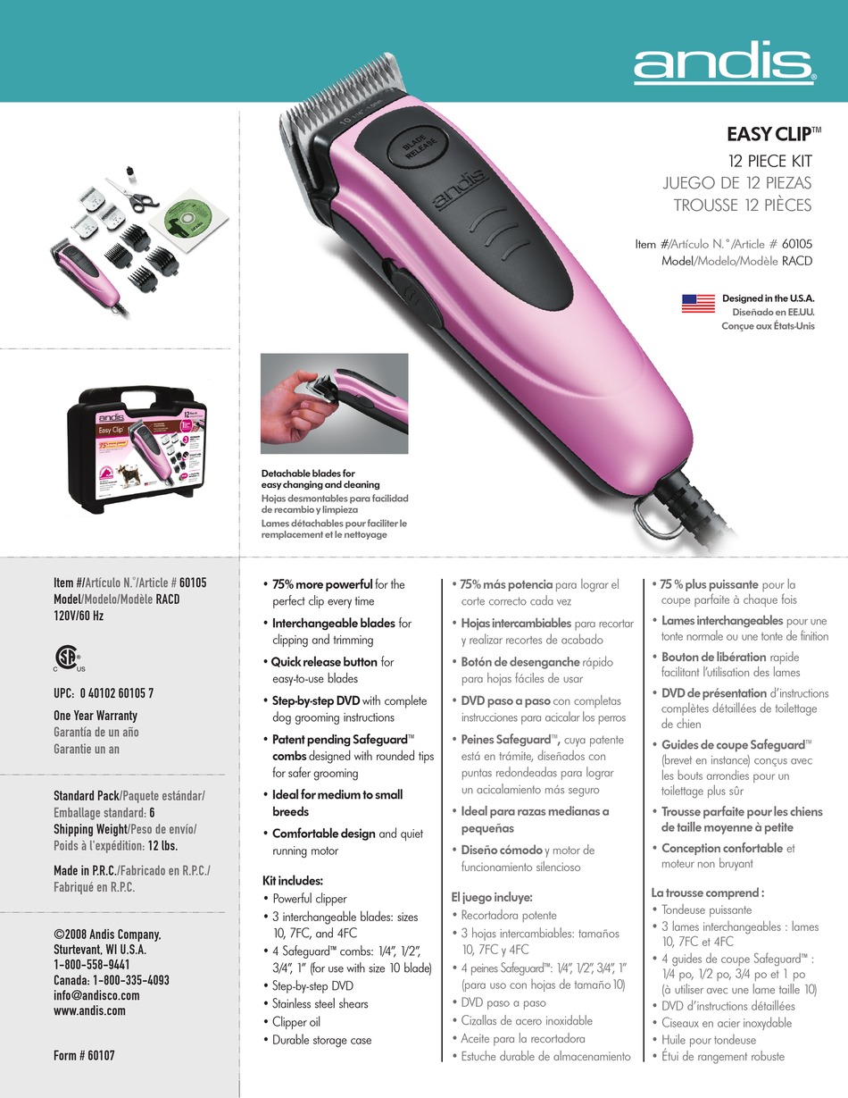 andis racd pet clipper