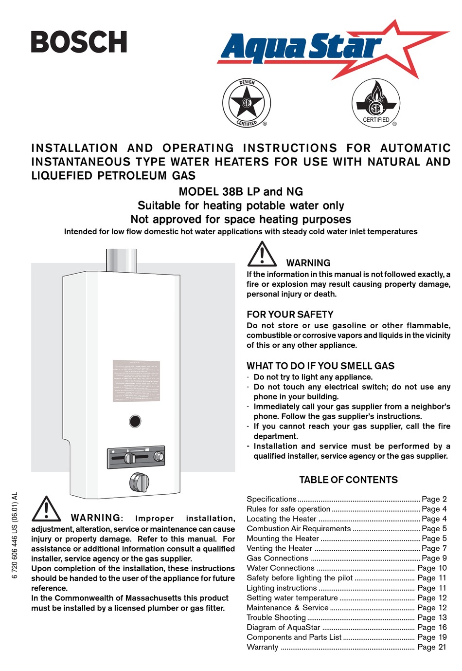 Setting Water Temperature Maintenance Service Bosch NG