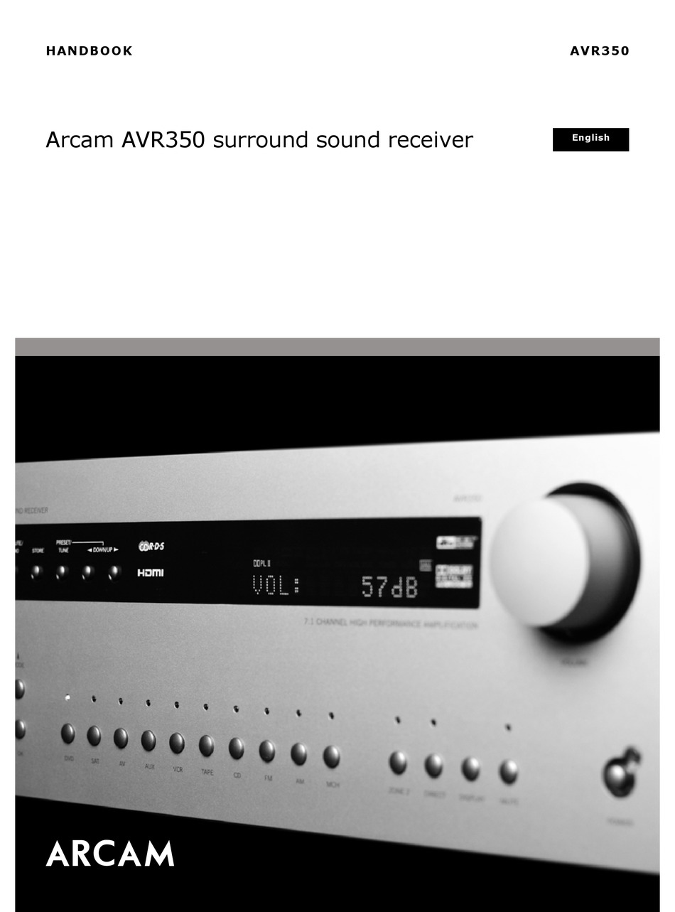 ARCAM AVR350 HANDBOOK Pdf Download | ManualsLib