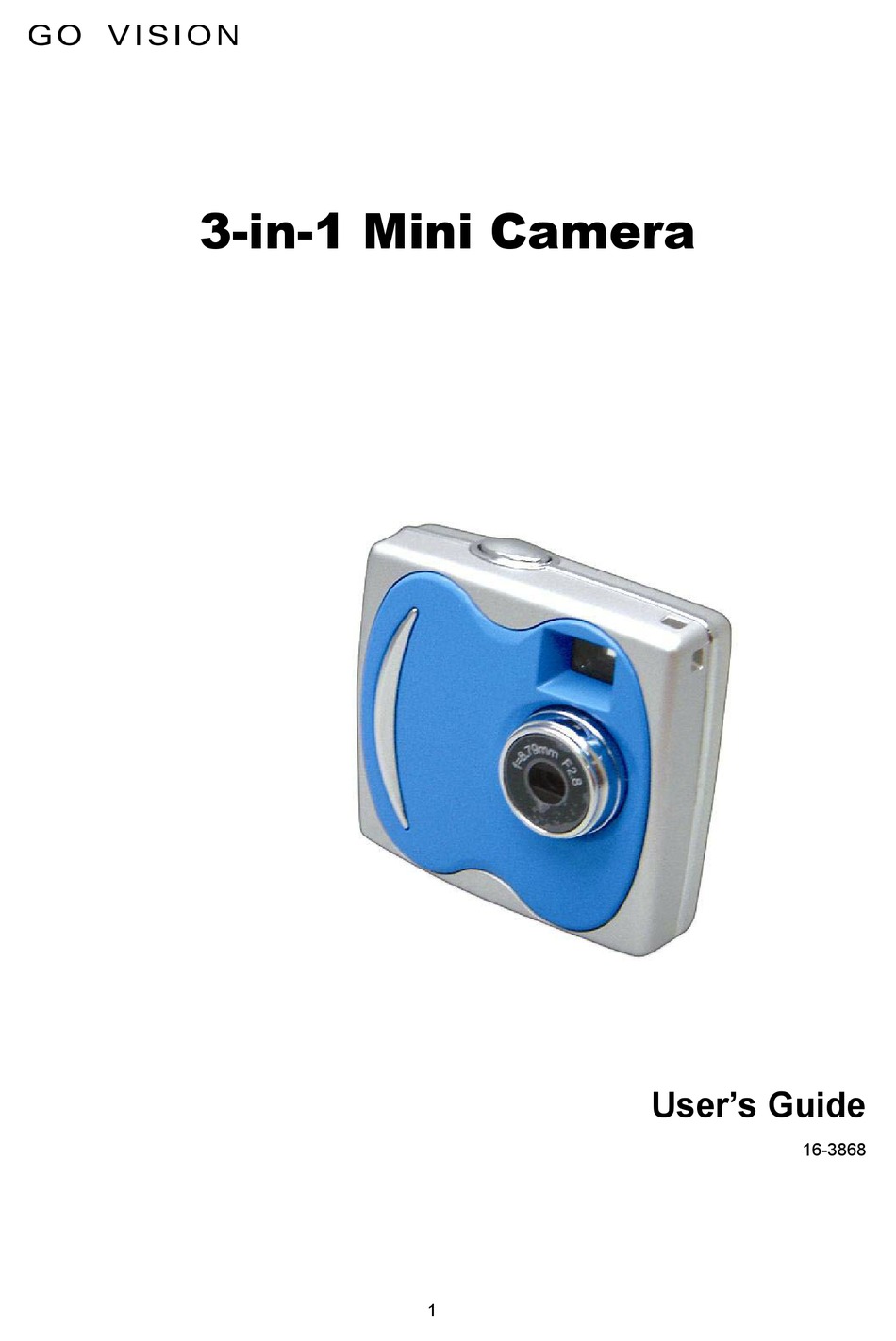 ARCSOFT GO VISION 3IN1 MINI CAMERA USER MANUAL Pdf Download ManualsLib