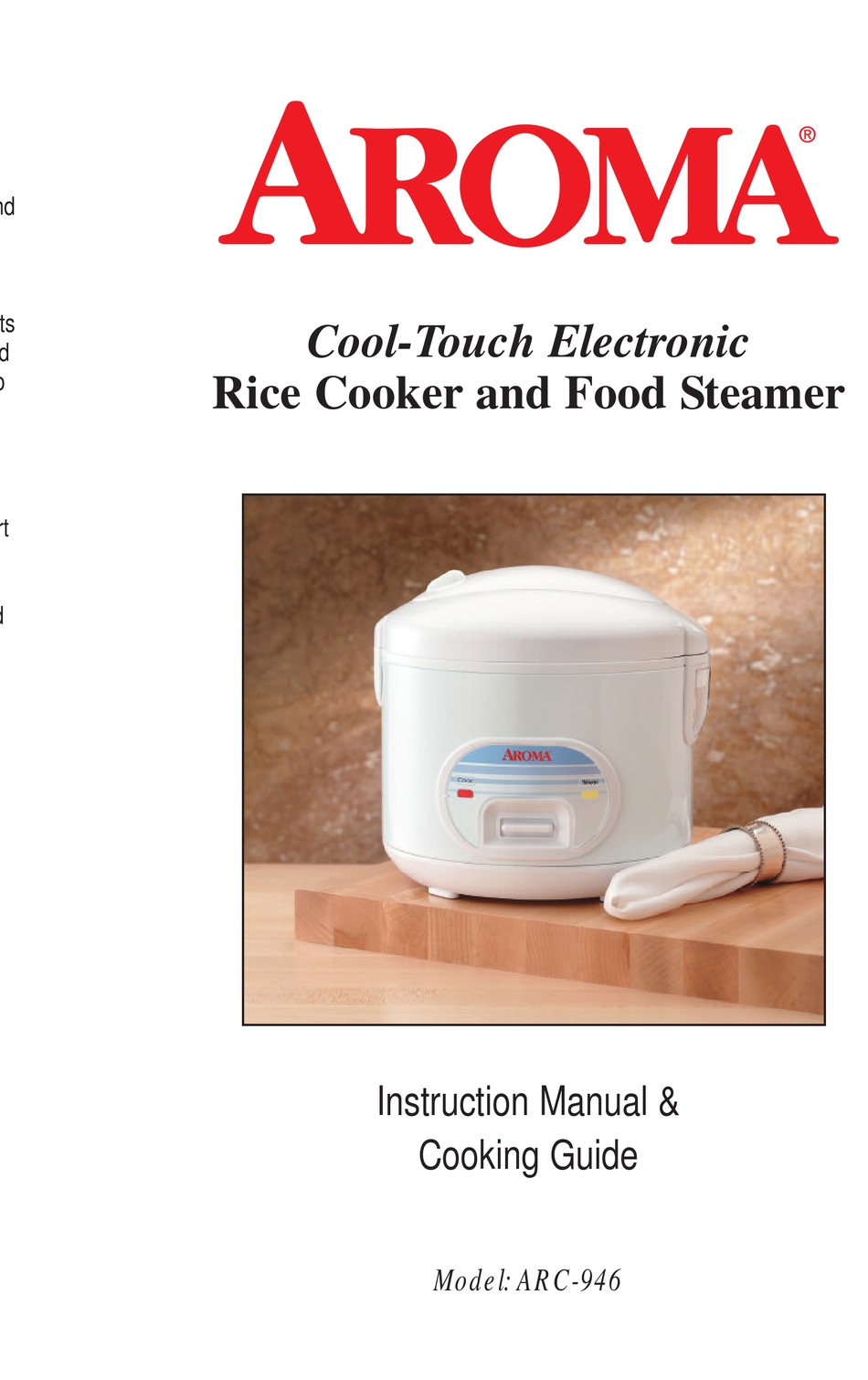 AROMA ARC-914S 4-Cup Cool-Touch Rice Cooker Instruction Manual